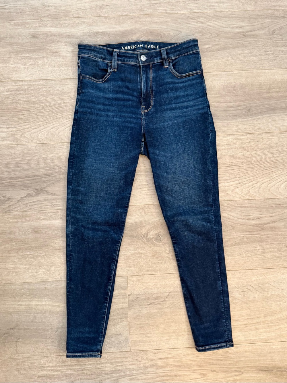 American Eagle Outfitters Navy Blue High-Rise Skinny Jeans